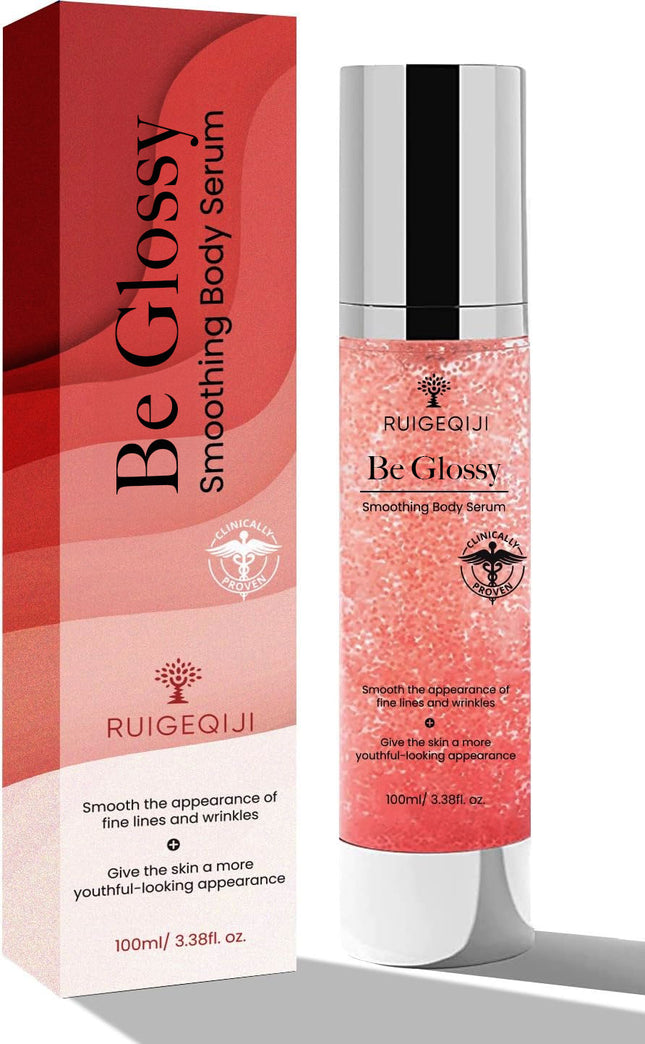 Be Glossy Smoothing Body Serum – Targeted Hydration for Neck, Chest, and Body – Supports the Appearance of Smooth Skin Texture – 100ml / 3.38 fl oz