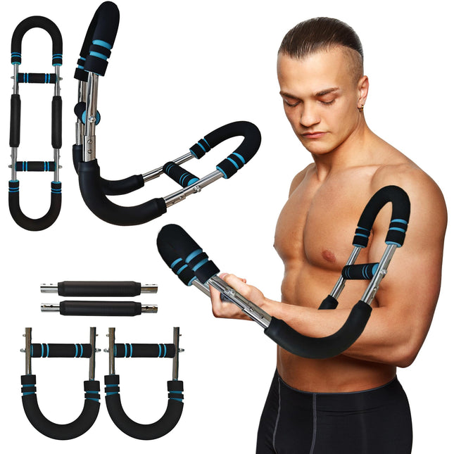Twister Arm Trainer Chest Workout Equipment - 66-110lbs Adjustable Resistance Upper Body Muscle Strength Builder Clip Exerciser for Men - Home Gym Wrist Exercise Pectoral Strengthener Bar