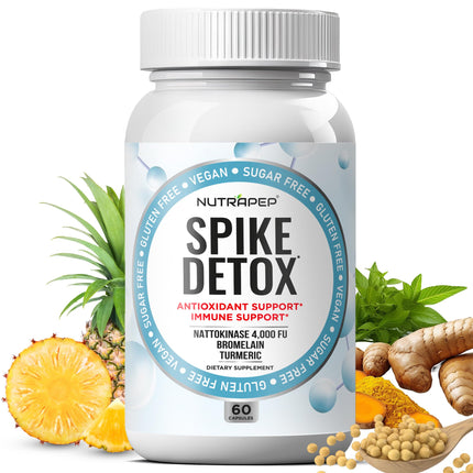 NutraPep Nattokinase 4000 FU Complex - Systemic Enzyme Support with Bromelain, Selenium & Dandelion Root - Immune & Antioxidant Wellness - 60 Vegan Capsules