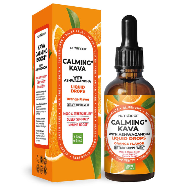 NutraPep Kava & Ashwagandha Liquid Drops - Botanical Herbal Extract Blend - Daily Wellness Formula - 2 fl oz (Pack of 2)